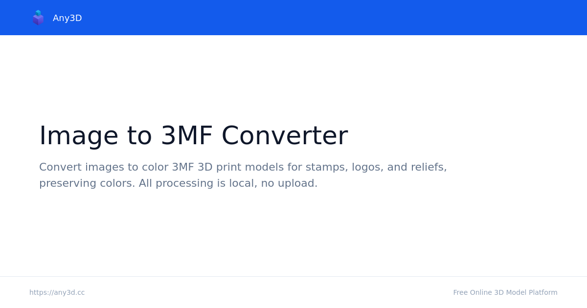 Image to 3MF Converter, Free Online | Any3D